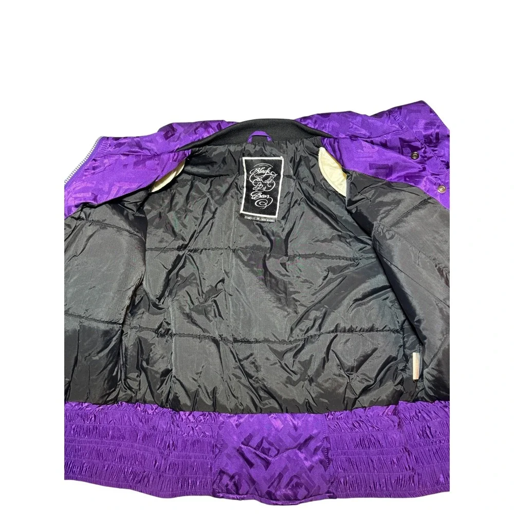 Vintage Black Bear Purple Bomber Style Ski Jacket Women's Sz M Iconic Retro - Picture 7 of 11